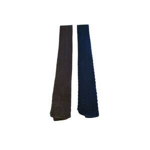 VTG Silverwoods Ties Necktie Brown & Navy 100% Cotton‎